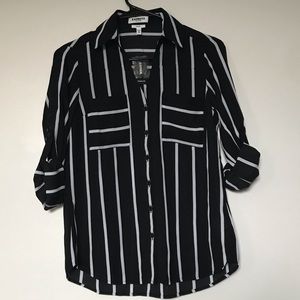 NWT Express Sheer Striped Portofino Dress Shirt